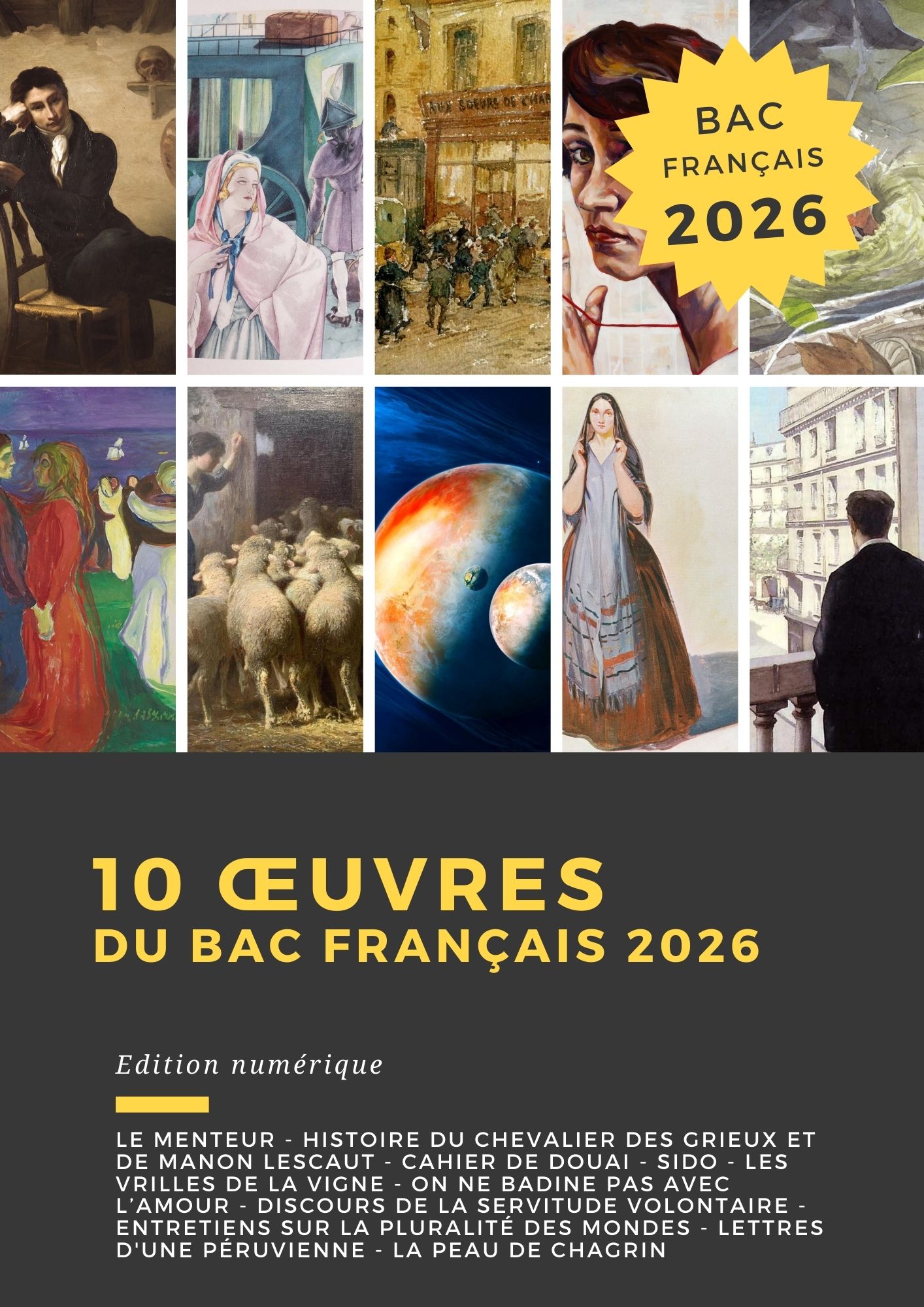 Couverture du livre 10 œuvres du bac français 2026 de Divers chez Librofilio