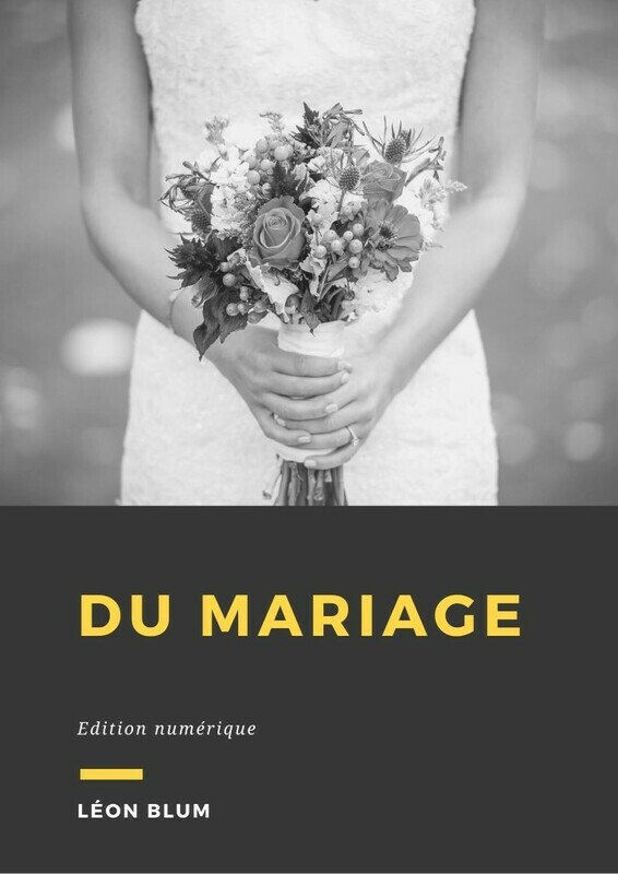 Couverture du livre Du mariage de Léon Blum